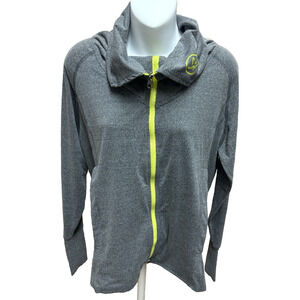 Zumba Womens Sweatshirt Size Small Love Full Zip Gray Long Sleeve Dance Casual